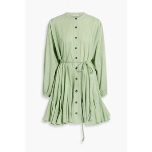 RHODE Green Button-Down Dress